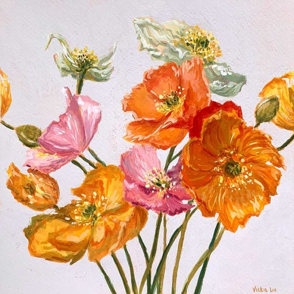 Poppy Bouquet still life painting