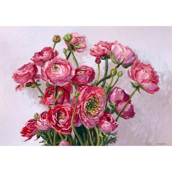Pink Ranunculus Bouquet Painting