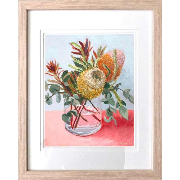 Banksia and gum still life painting